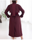 BURGUNDY TRENCHCOAT WITH BELTH