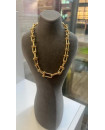 U SHAPE ZIRCONE HOOPE REAL 24K NECKLACE