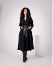 BLACK LEATHER SUEDE LONG JACKET