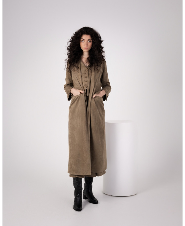 OLIVE FORMAL LONG BLAZER