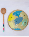 Color Riot Medium Wooden Salad Bowl With One Spoon