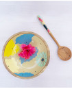 Color Riot Medium Wooden Salad Bowl With One Spoon