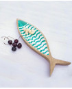 Turquoise Fin Handcarved Solid Wood Platter - Small