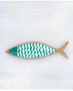 Turquoise Fin Handcarved Solid Wood Platter - Small