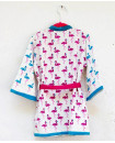 Flamingo Dance Premium Waffle Cotton Bath Robe