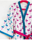 Flamingo Dance Premium Waffle Cotton Bath Robe