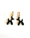 balloon dog-black (necklace and earrings set 3D