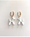balloon dog-white (necklace and earrings set 3D