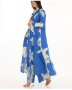 KOFW22005A - BLUE AND WHITE FLORAL CAPE