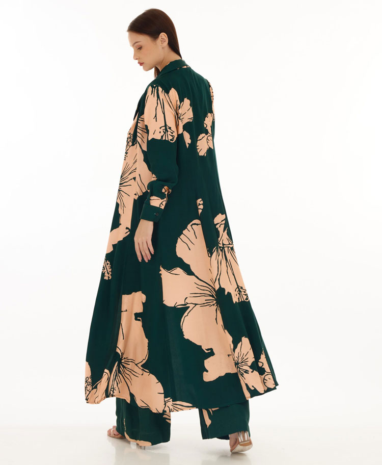 KOFW22060 - GREEN AND PINK FLORAL CAPE