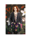 Violet Cotton velvet jacket embroidered