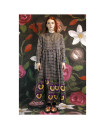 Violet Wool dress embroidered