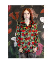 Green/red Viscose velvet shirt printed 551