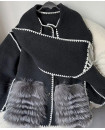 REAL SILVER FOX FUR POCKET WINTER WOMAN JACKET