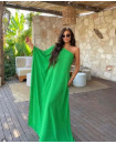 GREEN OFFSHOULDER DRESS