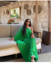 GREEN OFFSHOULDER DRESS