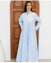 Long Sleeve Cotton Kaftan with Sequince details / BLUE