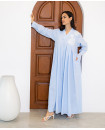 Long Sleeve Cotton Kaftan with Sequince details / BLUE