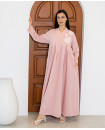 Long Sleeve Cotton Kaftan with Sequince details / PINK