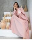 Long Sleeve Cotton Kaftan with Sequince details / PINK