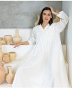 Long Sleeve Cotton Kaftan with Sequince details / OFFWHITE