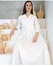 Long Sleeve Cotton Kaftan with Sequince details / OFFWHITE