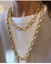 OVAL LINK ZIRCONE LONG NECKLACE