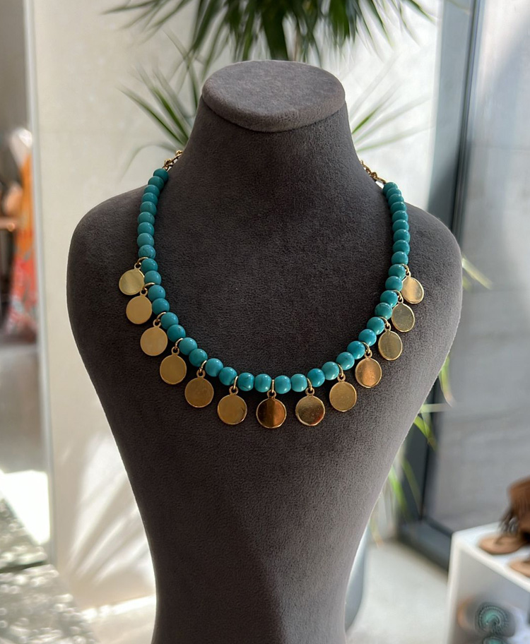 HOWLITE COIN NECKLACE