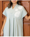 Sequenced Linen two piece kaftan / PISTASHIO