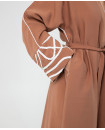 SLEEVE DETAIL RECYCLED SILK COTTON KAFTAN BROWN