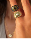 BLACK ZURCONIA SIGNET PINKY RING