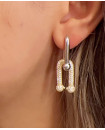 IB EARRING TWO-TONE FULL STRASS