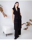 BLACK ASYMMETRICAL VEST PANT SET