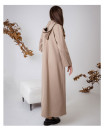 BEIGE HOODED JACKET WITH ATTACHED VEST AND LOOSE PANTS