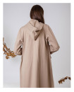 BEIGE HOODED JACKET WITH ATTACHED VEST AND LOOSE PANTS