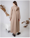 BEIGE HOODED JACKET WITH ATTACHED VEST AND LOOSE PANTS