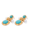 TURQUOISE PEARL VINTAGE EARRINGS