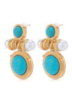 TURQUOISE PEARL VINTAGE EARRINGS