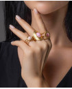 GEMSTONE PINK RING SET OF 3