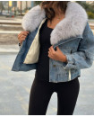 JEANS JACKET FOX FUR