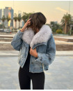 JEANS JACKET FOX FUR