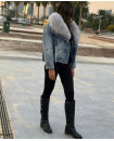 JEANS JACKET FOX FUR