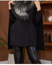 BLACK JACKET FOX FUR