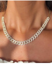 SILVER GOLD PLATED CUBAN LINK ADJUSTABLE CHOCKER