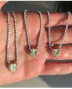 DUCHESS YELLOW HEART STERLING SILVERR PAVE CHAIN NECKLACE