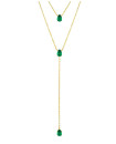 SILVER GOLD PLATED EMERALD LARIAT NECKLACE SET