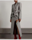 TANG GREY RUFFLED BLAZER