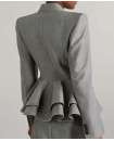 TANG GREY RUFFLED BLAZER